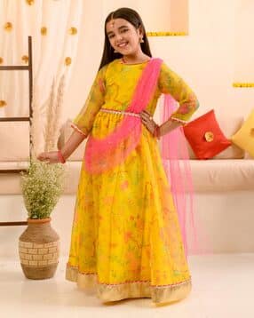 pspeaches Floral Print Fit & Flare Dress with Lace Detail-picture-31