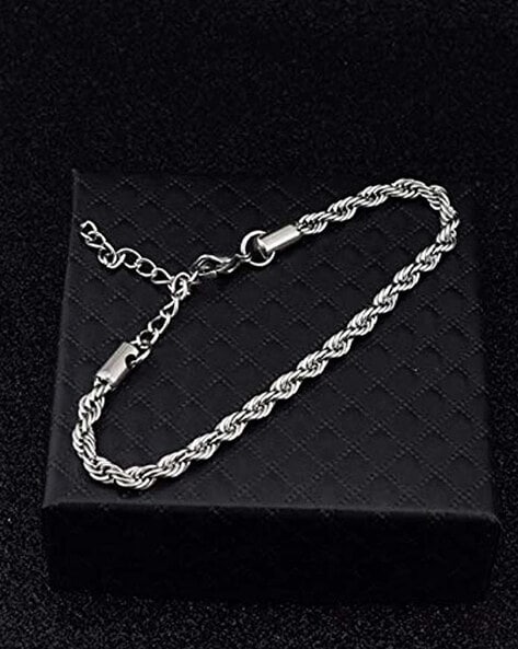 Buy Mens Silver Stainless Steel Rope Chain Bracelet , Thick Silver Bracelet  , Mens Silver Bracelet , Mens Chain Bracelet , Mens Jewelry, Online in  India - Etsy