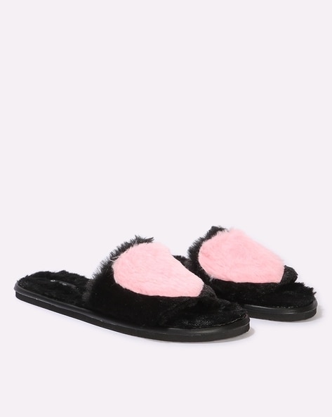 Womens slide discount slippers with fur