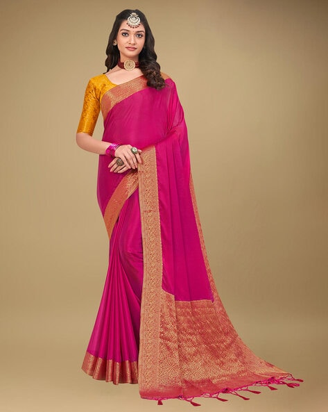 Pure paithani silk saree pink with zari woven floral buttas and rich z –  Cherrypick