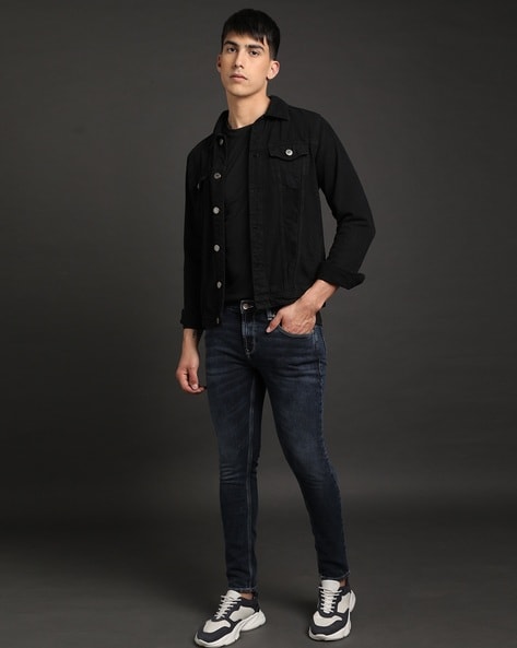 Mid-Wash Skinny Fit Jeans