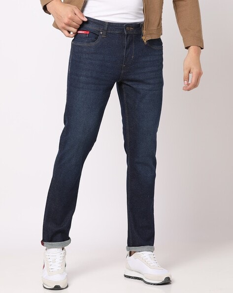 Light-Wash Tapered Fit Jeans