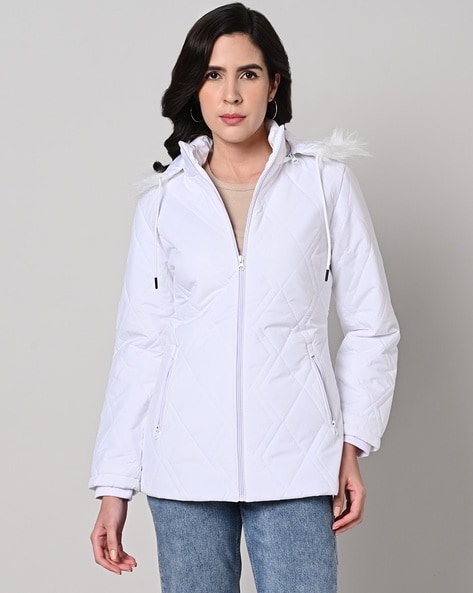 Buy online White Faux Leather Jacket With Fur Details from jackets and  blazers and coats for Women by London Off for ₹2799 at 0% off | 2024  Limeroad.com
