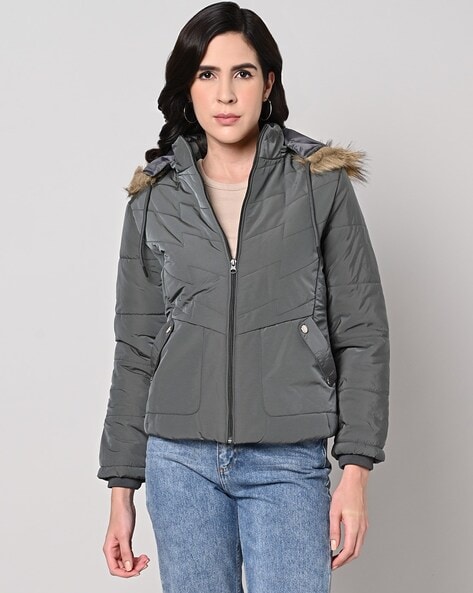 Buy FORT COLLINS WOMENS BLUE CASUAL JACKET WITH HODDIE Online at Best  Prices in India - JioMart.