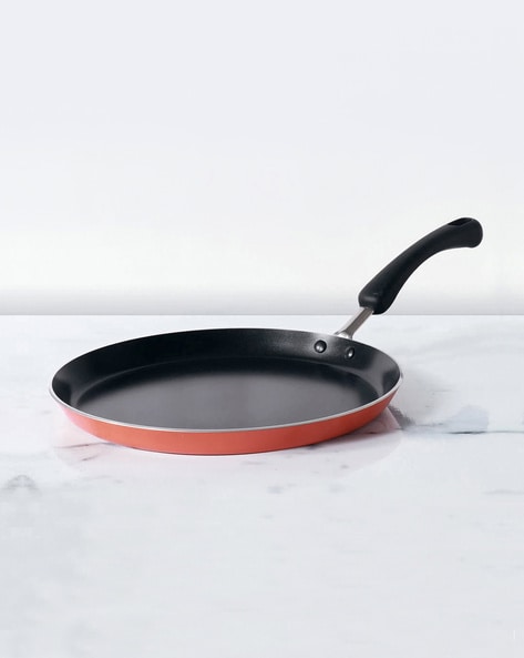 Meyer Pre-Seasoned Cast Iron Flat Dosa Tawa, 28 cm, Black