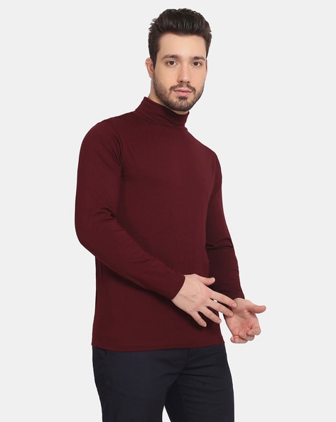 Muscle fit turtleneck t 2024 shirt