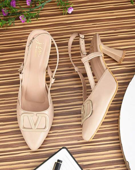 Buy Cream Heeled Shoes for Women by AJIO Online | Ajio.com
