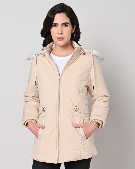 Trendyol Collection Winter Jacket - Beige - Puffer - Trendyol