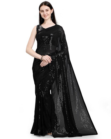 Buy Black Sarees for Women by NAVLIK Online