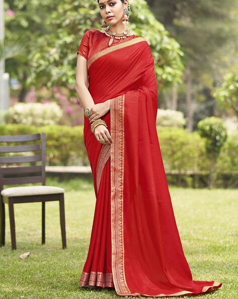 Pink Tissue Plain Soft Cotton Saree | bongchong