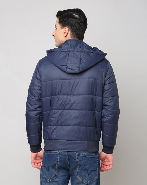 Navy blue discount jacket with hood