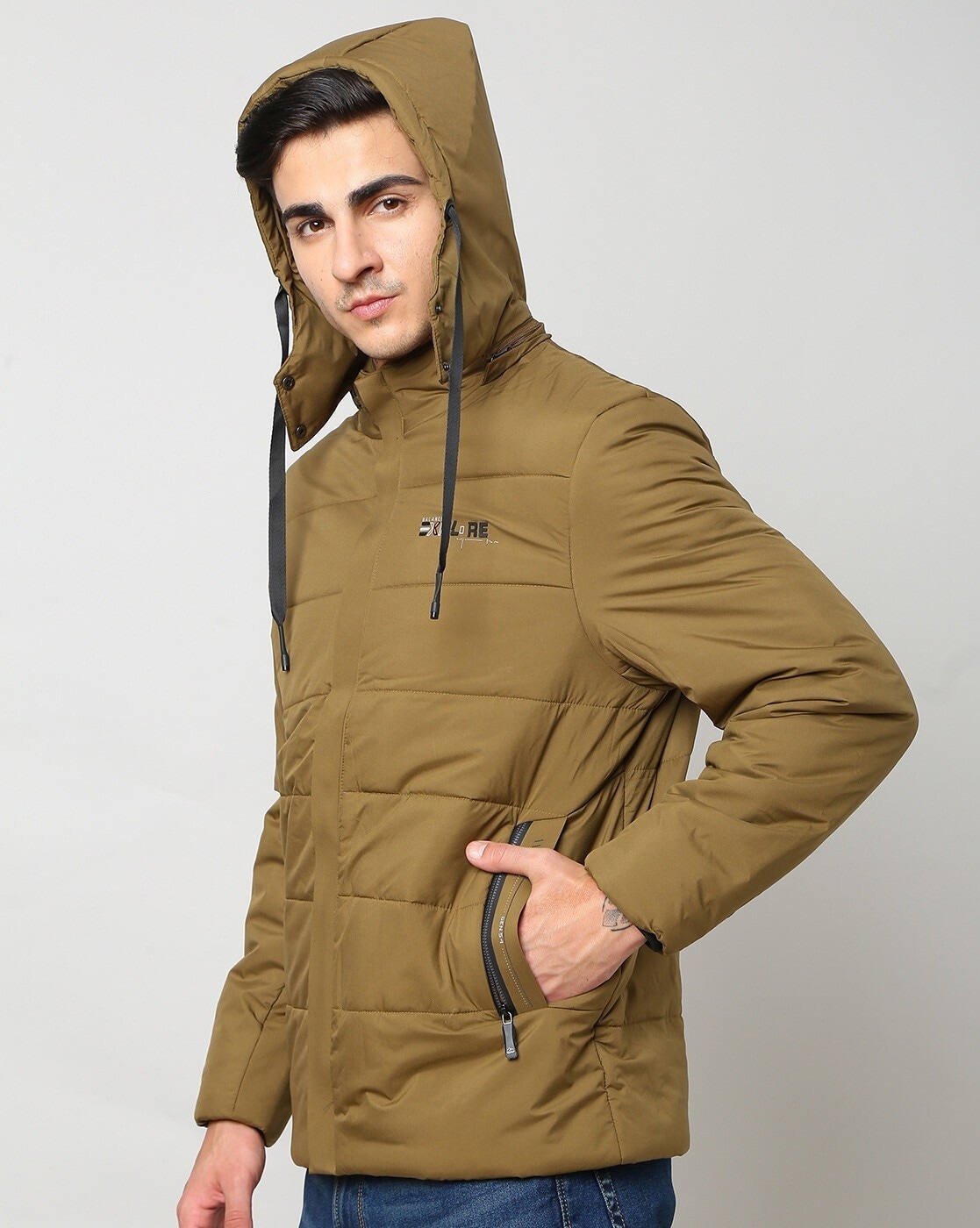 Buy Olive Jackets & Coats for Men by Fort Collins Online | Ajio.com