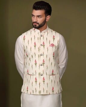 kisah Floral Print Nehru Jacket-picture-53