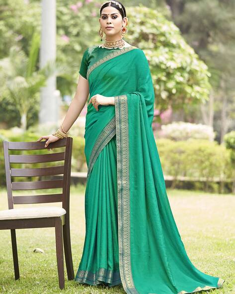 Buy Wedding Wear Pista Green Net Zari Work Saree Online