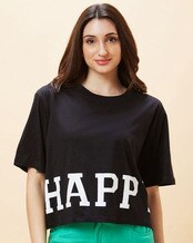 Buy Black Tshirts for Women by CHIMPAAANZEE Online