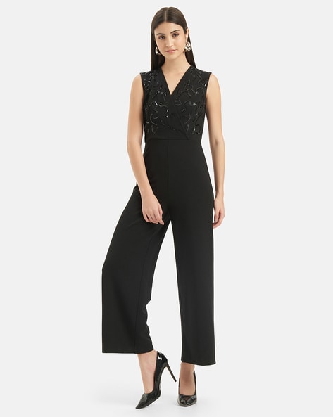 Embellished V Neck Jumpsuit