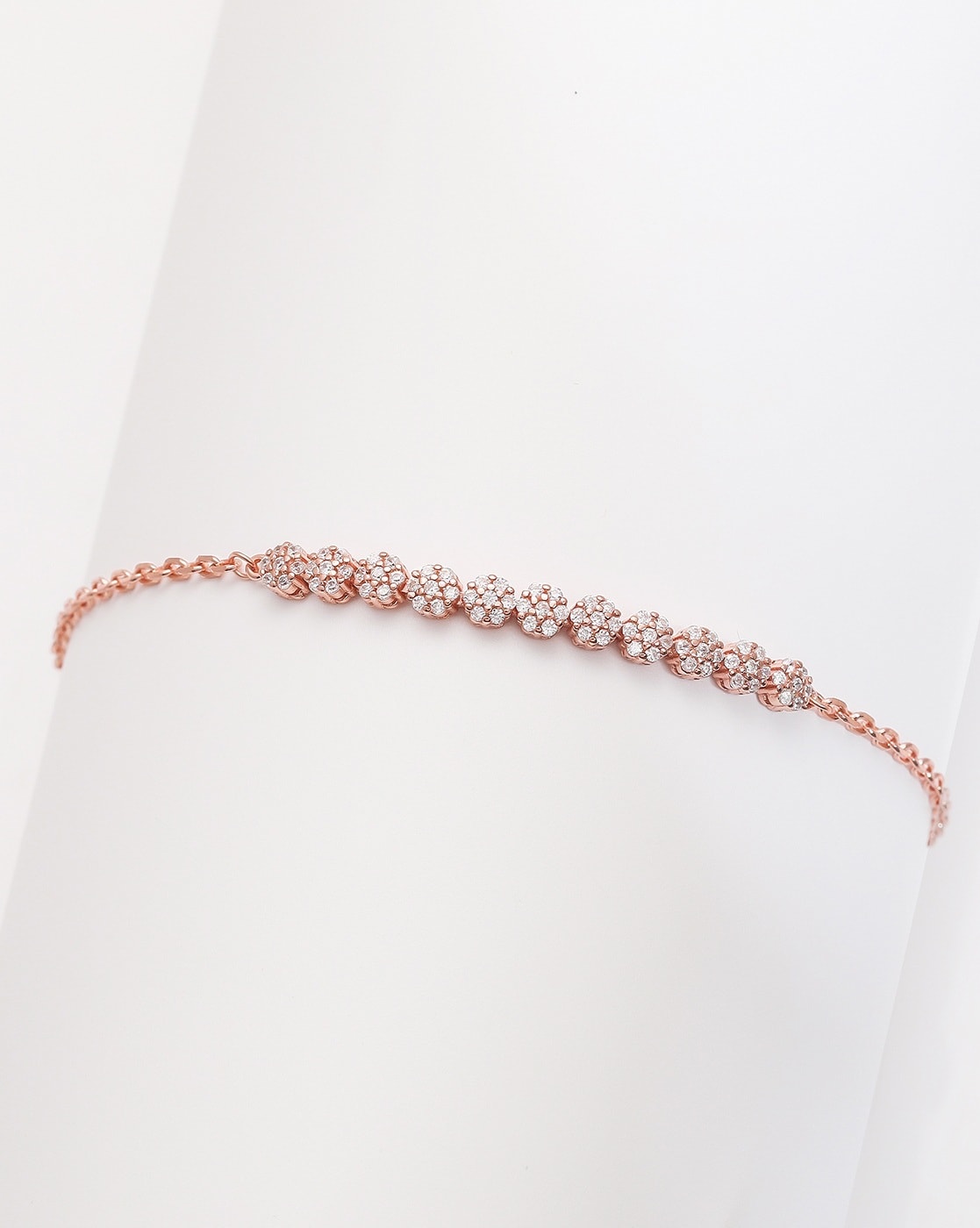 Pandora Sparkling Heart Tennis Bracelet, Rose Gold-Plated | REEDS Jewelers