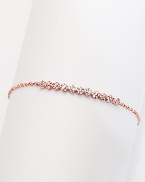 Natural Round Cut Pink Sapphire Tennis Bracelet in 14K Rose Gold – ASSAY