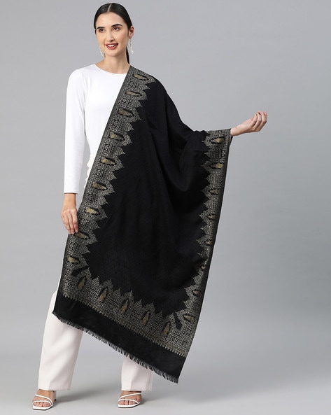 Tribal Woven Stole with Tasseled Border Price in India