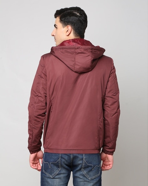 Buy HERE&NOW Striped Detail Hooded Bomber Jacket - Jackets for Men 22874288  | Myntra