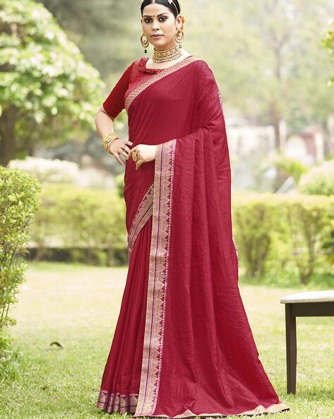 Pure Handloom plain silk cotton saree with Zari border and Pallu – Chickpet  Sarees