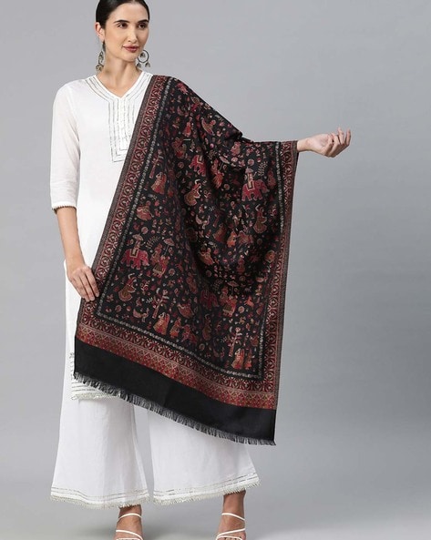 Tribal Print Stole with Tassels Price in India