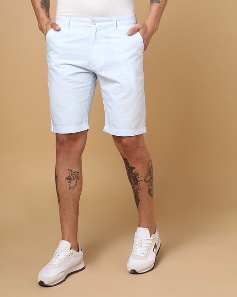 Mens slim best sale fit cotton shorts