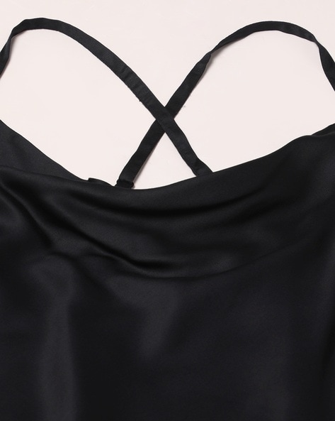 Lululemon Cowl Back Tank Top Criss Cross Bra Women's Size 8 Black