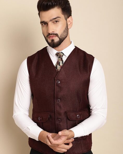 Single shop breasted waistcoat