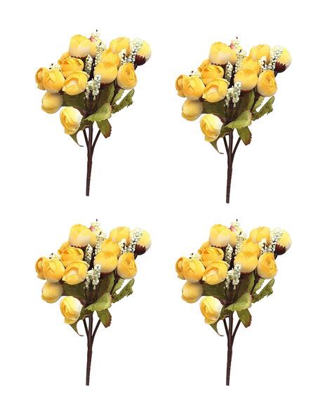 HOMESAKE Set of 4 Plastic Artificial Flowers