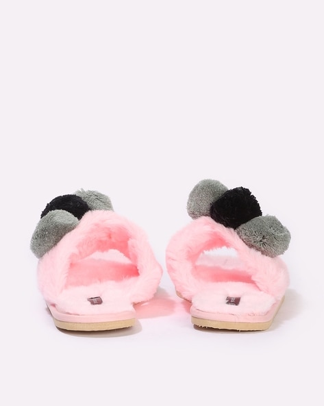 Womens faux online slippers