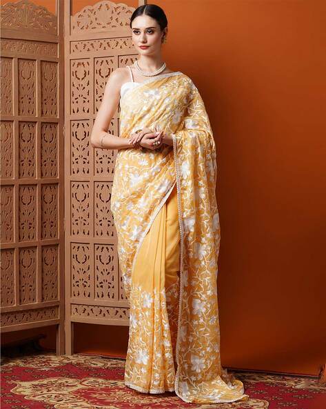 Pottu- Off White Cut Work Saree. – Upasana Auroville