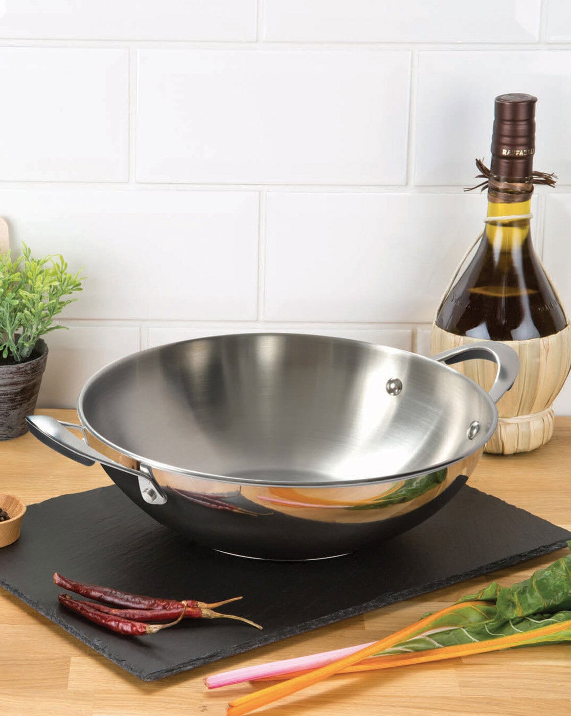 Centennial Nickel Free Stainless Steel Frypan, 26cm - PotsandPans India