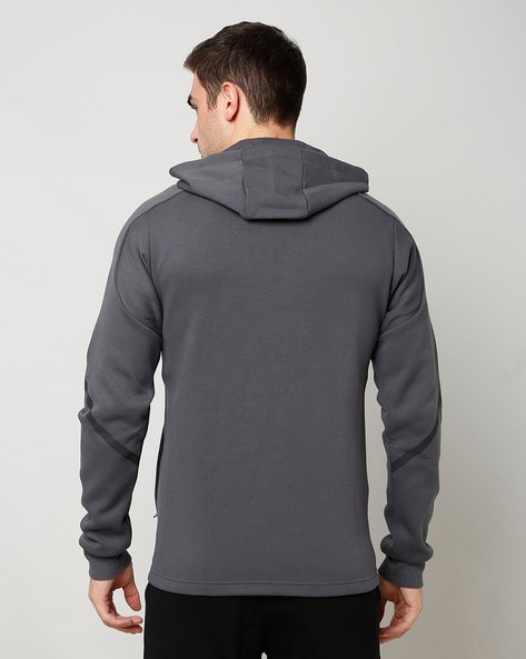 Adidas zip hoodie grey sale