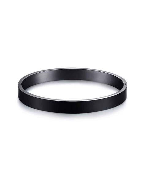 Stainless Steel Black Silver-Tone Rubber Silicone Classic Oval Men's  Bracelet - Walmart.com