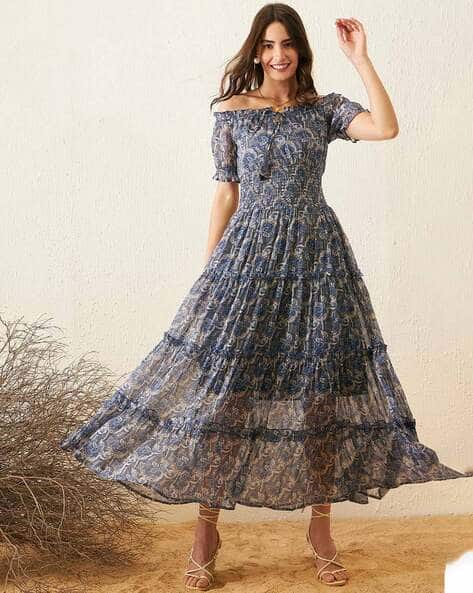 Rare Floral Print Tiered Dress