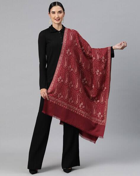 Buy Maroon Stoles Scarves for Women by HK COLOURS OF FASHION