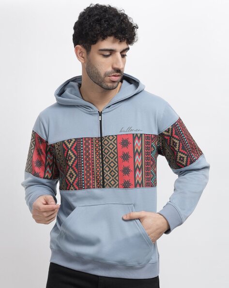 Tribal print store hoodie mens