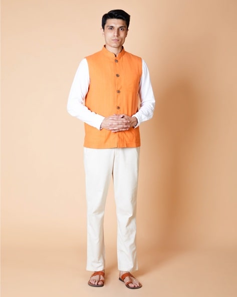 Men's Silk Chiku Kurta Mahroon Blend Pent Dhoti With Single Base  Dupion/Silk Nehru Jacket Set - kuta