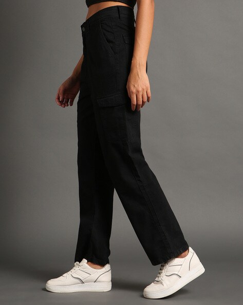 Slim Fit Flat-Front Cargo Pants