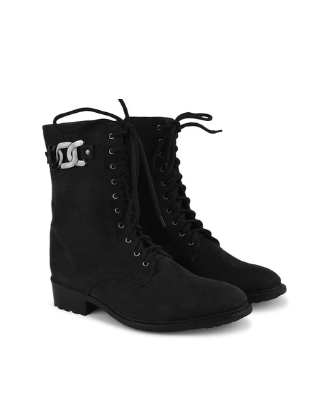 Shuz Touch Ankle-Length Lace-Up Boots