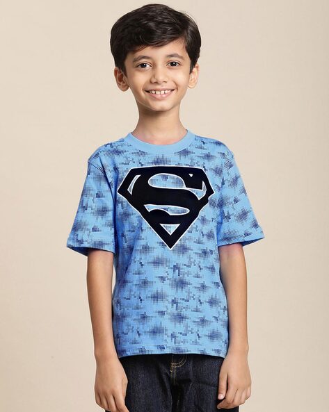 Kidsville Superman Print Round-Neck T-Shirt