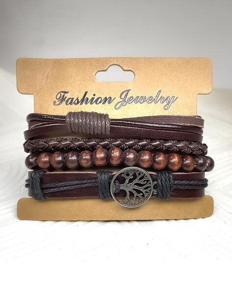 Leather bracelet adjustable - Knot