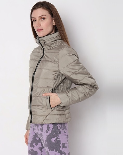 Quilted Jacket with Zip Closure