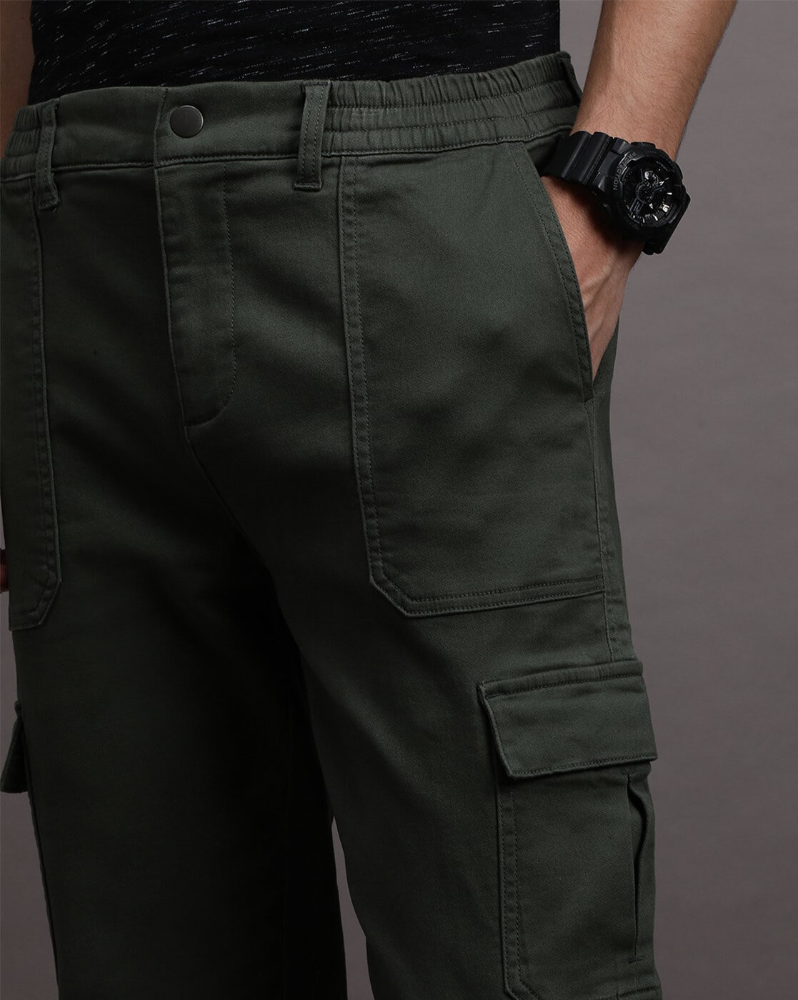 Crocodile Green Cargo Pants for Men