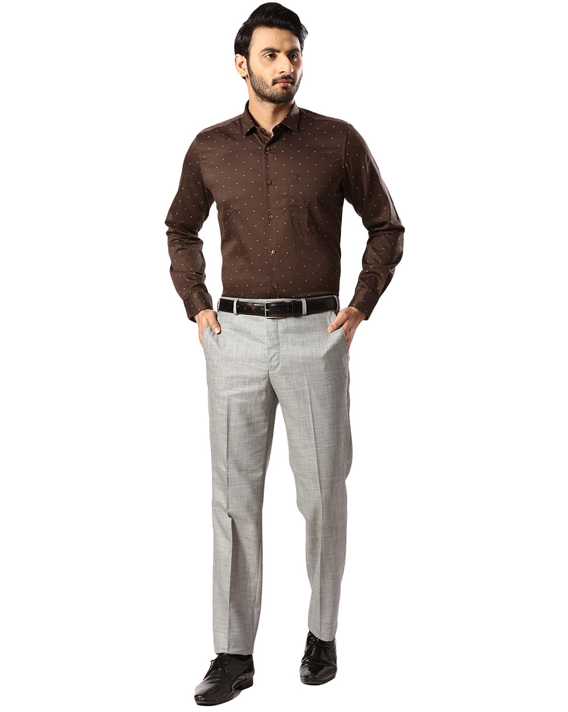 Buy Park Avenue Men's Regular Pants (PMTR07034-O8_Dark Brown at Amazon.in