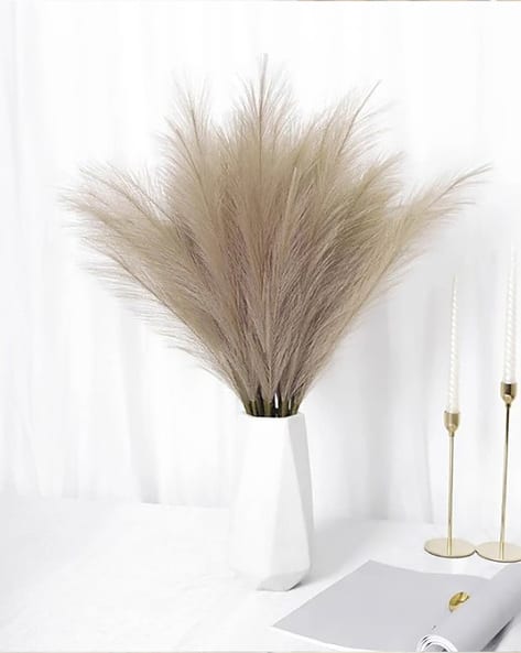 HOMESAKE Set of 6 Artificial Pampas Grass Sticks