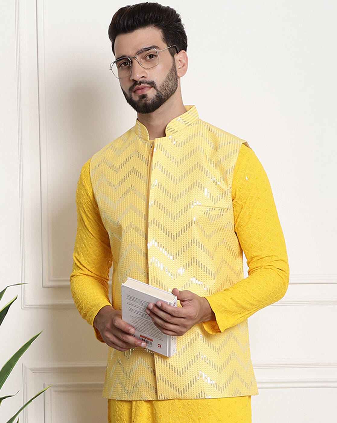 Buy Yellow Buttons Nehru Jackets Online -