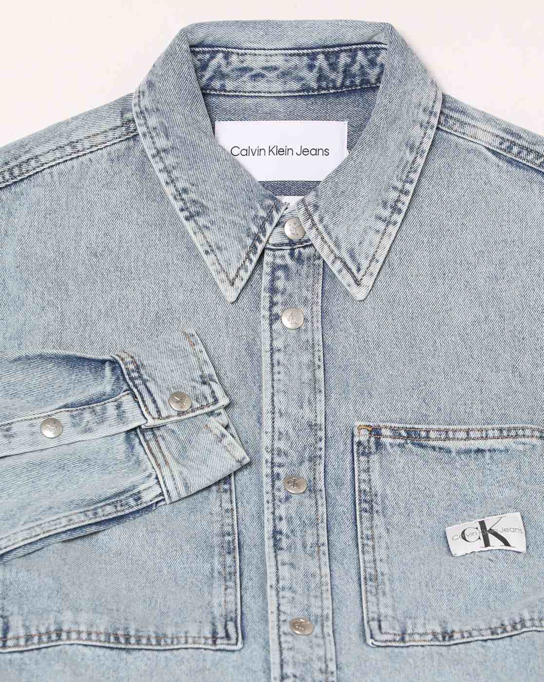 Cropped Oversized Denim Button-Down Shirt | Calvin Klein® USA
