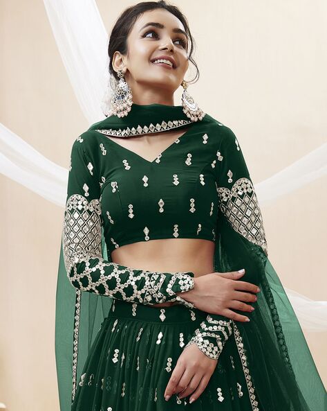 Buy Riyasat Green Lehenga Saree Set by JIGAR MALI at Ogaan Online Shopping  Site